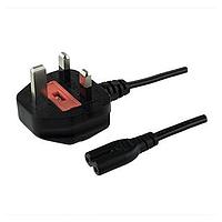 Same Sky (formerly CUI Devices) AC-C7 UK AC Power Cord AC Cord United Kingdom, C7 for C8 inlet, HO3VVH2-F 0.75MM/2, 6, Black, RoHS