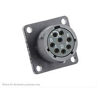 Eaton Souriau-Sunbank UTSX012D8SW Receptacles Square flange receptacle, without backshell, with 8 female PCB contacts, IP68/69K in unmated conditions, keying W