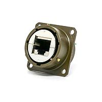 Amphenol Socapex RJF2SA5G Circular RJ Fld SFlng Rcpt PC Sealing RJ45 Grn