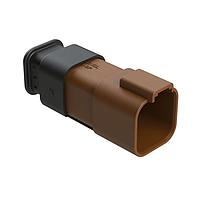 Amphenol SINE Systems AT04-6P-SR02BRN Receptacle 6 Position, Receptacle, Pin, SR02 Strain Relief (Reduced Diameter Seal), Brown Body