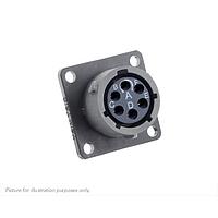 Eaton Souriau-Sunbank UTSX010D6S Receptacles Square flange receptacle, without backshell, with 6 female PCB contacts, IP68/69K in unmated conditions