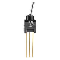 NKK Switches B12EW Process Sealed Subminiature Antistatic Toggles SPDT ON-ON .394 FLAT EXTENDED PC .4VA