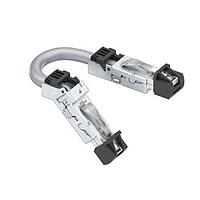 Amphenol Commercial Products DRPC215003940 Cat 6a Cable, Cat6A, Industrial RJ45, 45 deg top exit to straight exit, 26AWG, 0.5m, 50u gold