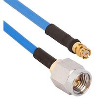 Amphenol SV Microwave FSSMP-085-MSSMA-060 RF Cable Assemblies SMP Straight F  SMA Straight M 6"Cable