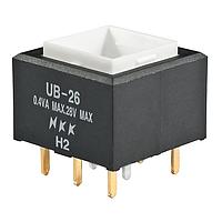 NKK Switches UB26SKG036G Pushbutton Switches SQ DPDT ON-ON BLUE LED PC BODY ONLY