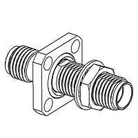 Radiall R125710L01 RF Adapters - In Series SMA F-F STR SQFP