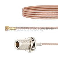 Fairview FMCA1424 Snap-On RA MMBX Plug to N Female Bulkhead Cable RG316 Coax