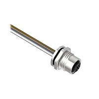 Banner Engineering BR-M12F5R9-0.5 Sensor Cables / Actuator Cables Receptacle 5-pin Female; 5x22 PVC 0.5 m Length; Rear Mount PG9 w/ Locknut