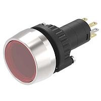 EAO K14-131.111101 Pushbutton Switches Illuminated pushbutton-Set raised lens red flat mom 1NC+1NO ST/PT 24VAC/DC