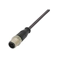 HARTING 21347800474150 Sensor Cables / Actuator Cables M12 A-code Single Ended Overmolded Cable Assembly, 4pin, shielded, straight male, PUR Black, 15.0m