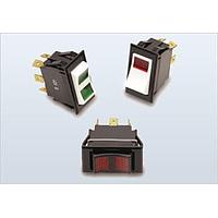 Carling Technologies LTIGM61-6S-BL-GN/AM-NBL-XLO1 Rocker Switches LTIG-Series Tippette DP Illuminate Rocke