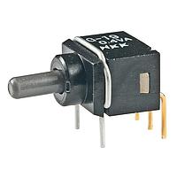 NKK Switches G19AH Process Sealed Ultra-Miniature Toggles SPDT ON-OFF-(ON) RIGHT ANGLE PC .4VA