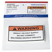 HellermannTyton 596-00669 Solar Label WARNING 120 VOLT SUPPLY 10/PK