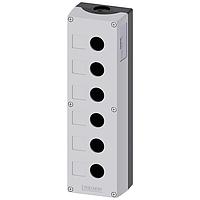 SIEMENS 3SU18060AA000AB1 Enclosure ENC PLASTIC,GREY TOP, 6 HOLE, 22MM,EMPTY