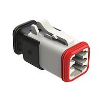Amphenol SINE Systems AT06-6S-SR01WHT Plug 6 Position, Plug, Socket, SR01 Strain Relief (Standard Seal), White Body