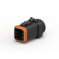 DEUTSCH - TE Connectivity DT06-6S-LC01 Housings PLG, 6P, BLK, E, SEAL RET,DIN BKSHL ADPT