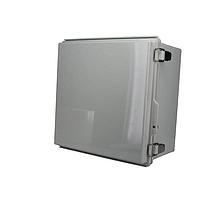 Bud Industries PTQ-11066 NEMA/IP Rated PC+10% Fiberglass Box with Stainless Steel Latch (11.8 X 11.8 X 7.1 In)