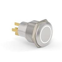 Alcoswitch - TE Connectivity 2-2213772-4 Pushbutton Switches AV22 SPL 0.4VA MOVE RING LED WHITE 24V
