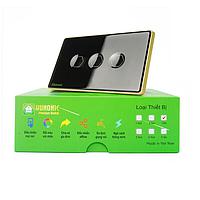 HUNONIC HNPRE03CD BLE Premium Touch Switch 3 Rectangular Button (Black)