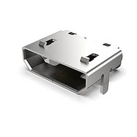 GCT (Global Connector Technology) USB3076-30-A Micro USB Type B Connectors Micro B Skt, Bottom-SMT, R/A, 30u, No Peg, W/shell stake, No MEF,T&R