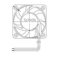 Sunon MF40101V1-1Q04A-G99 Axial Axial Fan, 40x40x10mm, 12VDC, Vapo, 3x Wire, Auto Restart, Tach, Infotainment
