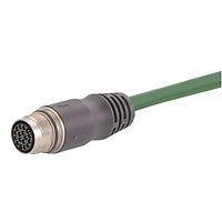 HARTING 21375100F04100 Harting M17 Single Ended Overmolded Cable Assembly, 17pin, 22AWG, straight male, PVC, 10.0m