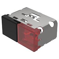 EAO 03-902.0/2 Switch Hardware Lens, 18 mm x 38 mm, illuminative, Black-red, flush, Plastic