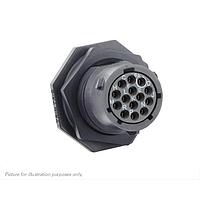 Eaton Souriau-Sunbank UTSX712E14SW Receptacles Jam nut receptacle, without backshell, with 14 female solder contacts, IP68/69K in unmated conditions, keying W