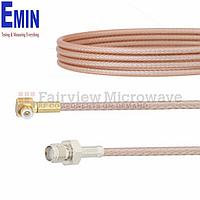 Fairview FMCA1430 Snap-On RA MMBX Plug to SMA Female Cable RG316 Coax