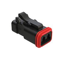 Amphenol SINE Systems AT06-2S-EC01BLK 2-Way 2 Pin Plug w/ End Cap BLK
