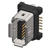Amphenol Commercial Products ND9BS3200 Connectors ix Industrial IP20 Rct, Type B RA SMT