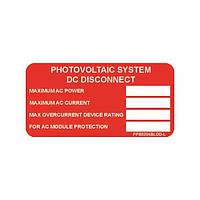 Panduit PPS0204BLDD-L Photovoltaic System DC Disconnect Solar Label, 2.00" H x 4.00" W, 'Photovo