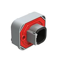 Amphenol SINE Systems ATM13-4P-BM03 4-Way RA Flng Mnt PCB Rcpt 4POS Gry Tin Cont