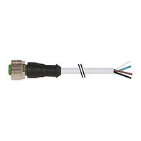 Murrelektronik 7000-12221-2140200 Connectors M12 female 0 with cable, PVC 4x0.34 gy UL/CSA 2m