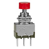 NKK Switches MB2411A1W03HC Pushbutton Switches SPDT ON(ON) .28 BSHG PC .295 RED CAP 3A