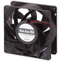 Sanyo Denki 9GV1512P5M03 Axial DC Axial Fan, 150x150x50mm, 12VDC, Guide Vane, Tachometer, PWM