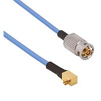 Amphenol SV Microwave FQSMPM-047-FRSMPS-060 RF Cable Assemblies SMPM F QB to SMPS R/A F 6"Cable