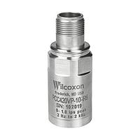 Amphenol Wilcoxon PCC420VR-50-R6 Vibration Sensors Compact vibration transmitter, 4-20 mA vibration sensor, 105C; 5.0 ips full scale, proportional to velocity, RMS; top exit 2-pin MIL-C-5015 connector, 1/4-28 mounting hole (stud included)