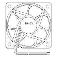 Sunon PF75301B3-1B00U-A99 DC Blower DC Blower, 75x75x30mm, 12VDC, Ball, Lead Wires, Auto Restart