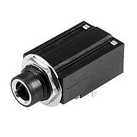 Same Sky (formerly CUI Devices) MJ-63012G Phone Connectors audio jack, 6.35 mm, horizontal, 2 conductor, through hole, 1 switch w/ nut