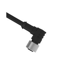 Banner Engineering MQDC-606RA Sensor Cables / Actuator Cables Cordset: Single Ended M12; 6-pin Right-Angle Female; 2 m (6.56 ft) 6x24 Black PVC Jacket; Nickel-Plated Brass Coupling Nut