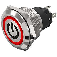 EAO 82-6151.2113.B002 Anti-Vandal 82-6151.2113.B002.Illuminated pushbutton.maintained.22 mm.stainless steel.flush/flat.ring.red.12 V.soldering terminal.stand by