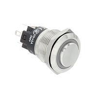 EAO 82-5163.2123 Anti-Vandal 82-5163.2123.Illuminated pushbutton.maintained.19 mm.stainless steel.flush/raised.ring.blue.12 V.soldering plug au plated