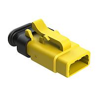 Amphenol SINE Systems ATM06-3S-SR01YL Connectors 3-Way Plug, Socket, Strain Relief End Cap, Yellow Body