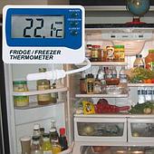 Why is an electronic thermometer a good choice for measuring refrigerator temperature?