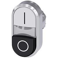 SIEMENS A6X30139969 Flat/Raised Button ILLUMINATED TWIN PUSHBUTTON. WHITE.BLACK
