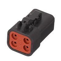 Amphenol SINE Systems ATP06-4S-RD01BK 4-Way ATP Series Plg 4 Way Blk w/Reduced Seal