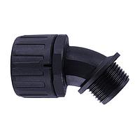 HellermannTyton 166-90331 Cable Protection HelaGuard Non-Metallic IP66 45 Degree Elbow, 1/2" NPT Thread, 0.38" Dia, Black, 10/pkg