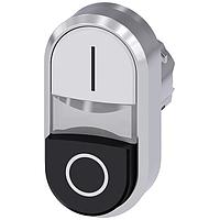 SIEMENS 3SU10503BB610AK0 Flat/Raised Button TWIN BUTTON, MOM, WHITE/BLACK