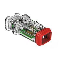 Amphenol SINE Systems AT06-2S-LED1224VR-OMC Connectors 2 Position LED Overmold Plug, Socket, LED 12 V or 24 V, Clear Body, RVP Circuit, Reduced Diameter Seal, Green LED